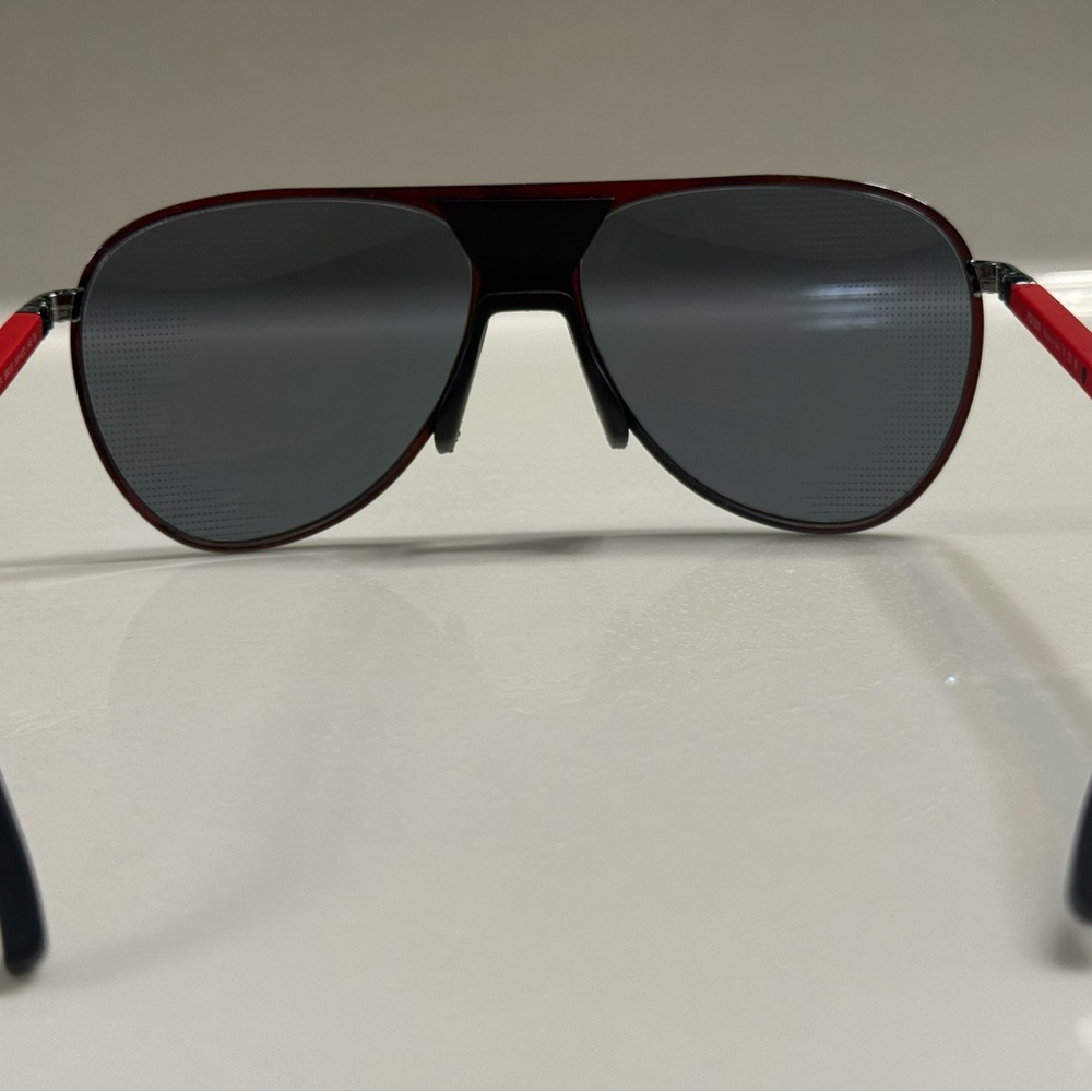 Stylish Red and Black Prada Aviator Sunglasses
